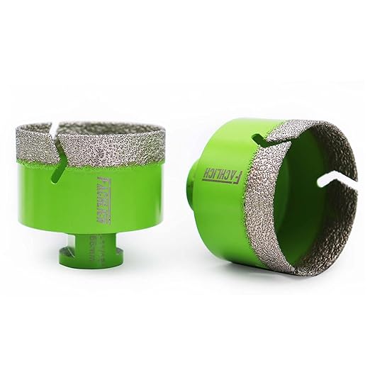 Diamond Core Drill Bit,2pcs Diameter 2-2/3 inch 68mm Thread 5/8-11,Vacuum Brazed Dry Wet Hole Saw for Porcelain Tile,Granite,Marble,Concrete,Masonry,Brick
