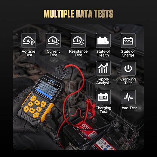 Car Battery Tester 24V 12V Load Tester,Digital Auto Battery Analyzer,30-2000 CCA Automotive Alternator Charging Cranking System Scanner for Motorcycle Car Truck Boat RV Marine ATV SUV Boat Yacht