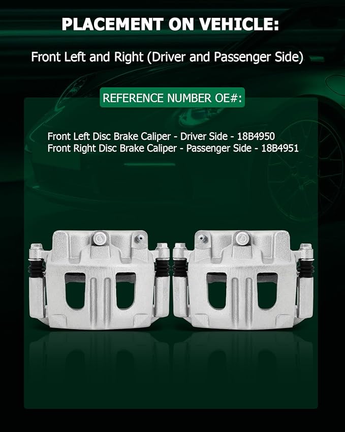 SCITOO Front Left+Right Brake Calipers With Bracket 18B4950 18B4951 Compatible For Chevrolet Equinox 2005-2006 For Pontiac Torrent 2006 For Saturn Vue 2004-2007