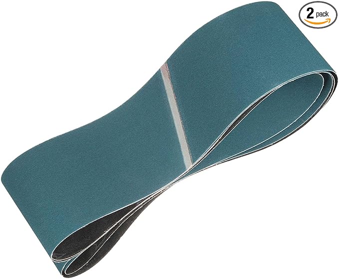 HARFINGTON 6 x 89 Inch Sanding Belts, 2 Pcs 120 Grit Zirconia Abrasive Belt Sander File Belt for Woodworking, Metal Polishing, Knife Sharpener