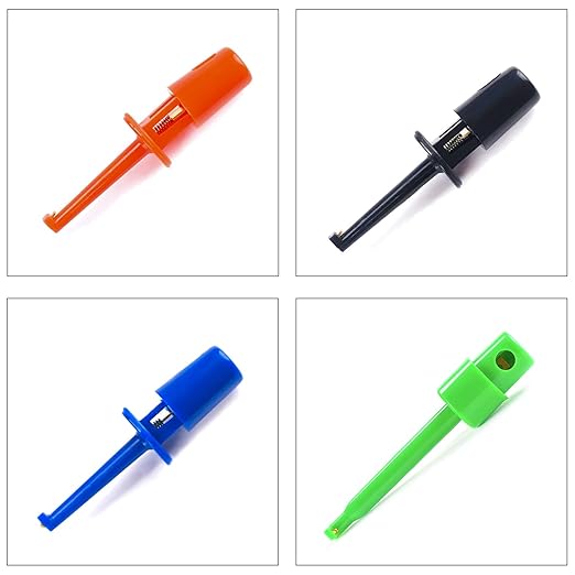 PCB Test Point & Test Hook Clip Assorted Kit, Black/Red/Green/Blue/Yellow Test Point Pin & Test Hooks Clips Spring Hook Clip PCB Board Breadboard Kit (PCB-Test-Kit)