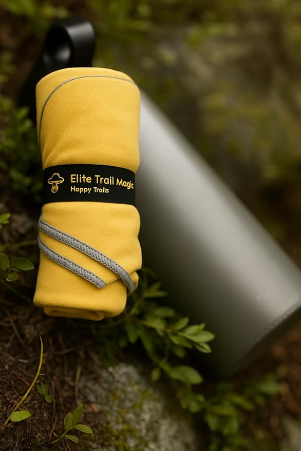 Backpacking Ultralight Quick Dry Microfiber Soft Fast Drying Hand and Face Towel Wash Cloth Camping Yoga Hiking Active Lifestyle Small (Yellow, Medium)
