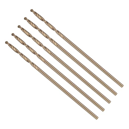Drill Bit, #55 Cutting Diameter, 4341 HSS Gold Finish 118° Cutting Angle Number Jobber Bits - (Applications: for Drilling Soft Metal Plastic Wood), 5-Pieces