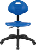 Chair Master Table Height Chair/Stool-Easy to Clean! Deluxe Ergonomic Polyurethane Chair. 5" of Height Adj (15.5"-20.5") 450 lb Capacity. Automotive, Lab, Garage, Home, Office (Self Braking, Blue)