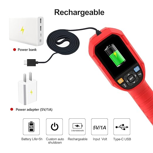 UNI-T UTi260B Thermal Camera Imager 49152Pixels 256x192 IR Resolution Handheld Infrared Camera Thermal Imaging IP65 2 Meter Drop Rechargeable