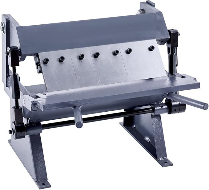 VEVOR Box and Pan Brake, 12 in Sheet Metal Bending Brake, 20-Gauge Mild Steel Capacity, 0-135 Degree Adjustable, Metal Bender Machine with 5 Fingers, Heavy-Duty Aluminum Folder for Precise Bending