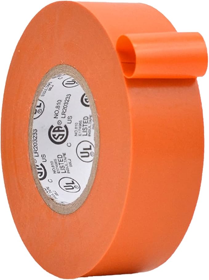 WOD ETC766 Professional Grade General Purpose Orange Electrical Tape UL/CSA Listed core. Vinyl Rubber Adhesive Electrical Tape: 1 inch X 66 ft - Use at No More Than 600V & 176F (Pack of 1)