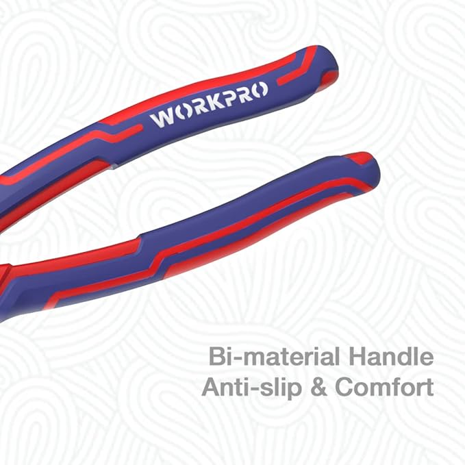 WORKPRO 8-Inch Linesman Pliers in CRV Steel for Twisting and Cutting Wires, Clamping Screws