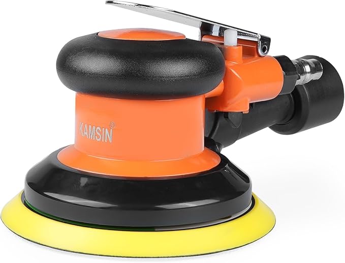 Pneumatic Random Orbital Sander 6" Air Palm Sander, Speed Adjustable Professoinal Da Sander for Woodworking, Metal and Auto Bodywork