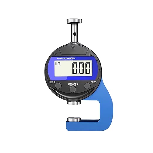 Digital Micrometer Measuring IndicatorMeasuring Range 0-10mm0.0005''/0.01 mm Measuring Indicator, Digital Thickness Gauge for Leather, Paper, Sheet Metal and More.（PT）
