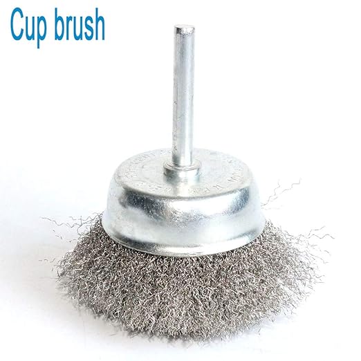 Stainless Steel Wire Wheel Brush & Crimped Cup Brush Kit for Drill,Fine Wire Diameter 0.0059 Inch,for Rotary Tool with 1/4-Inch Shank,Removal of Rust,deburring,Paint (7pcs)