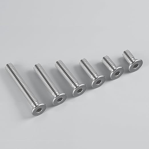 1/4-20 Bolt, 1/4-20 x 3/4 Inch Flat Socket Head Screws 15Pcs, 304 Stainless Steel 18-18 Countersunk Bolts, Full Thread, with Hex Spanner