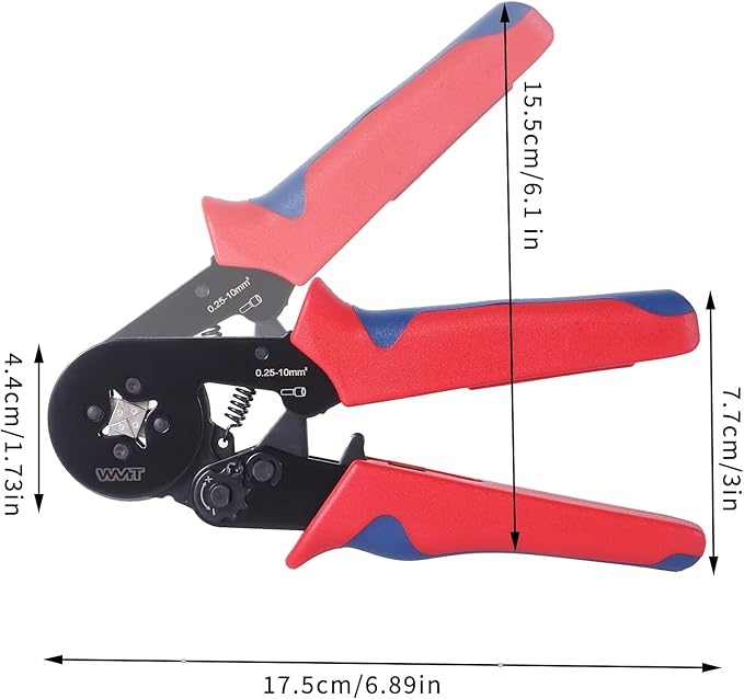 WMT Ferrule Crimping Tool Kit, Crimper Tool and Wire Stripper Kit with 1200PCS Wire Ends Terminals,Built-In Adjustable Ratchet for Electrical Wire Connectors AWG 23-10