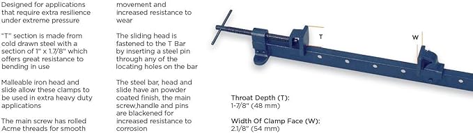 Groz 39100 36" T Bar Clamp