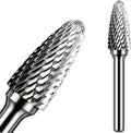 Carbide Burr Set 1/4" Shank SF-5 Die Grinder Bits Tungsten Double Cut Burr Bits (1/2" Cutter Dia X 1" Cutter Length) for Die Grinder Kits Metal Grinding Drilling Polishing (1pcs)