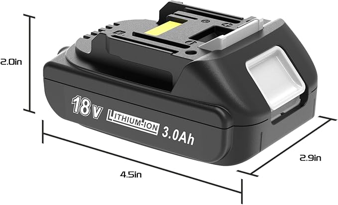 2 Pack 3.0Ah 18 Volt Battery Replace for Makita 18V Battery BL1815 BL1840B, Compatible with makita 18v Battery Chargers and Cordless Power Tools