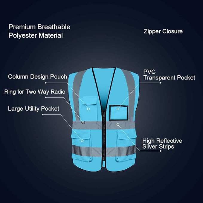 BeautyWill Custom Safety Vest Logo Class 2 High Visibility Reflevtive Vest Outdoor Protective Workwear
