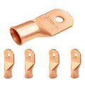 SELTERM 5pcs 4/0 AWG (XL) 5/16" Stud Copper Wire Lugs, Ring Terminals, Battery Cable Ends, 0000 Gauge Ring Terminal Connectors, UL Heavy Duty Bare Copper Eyelets Battery Terminal Connectors
