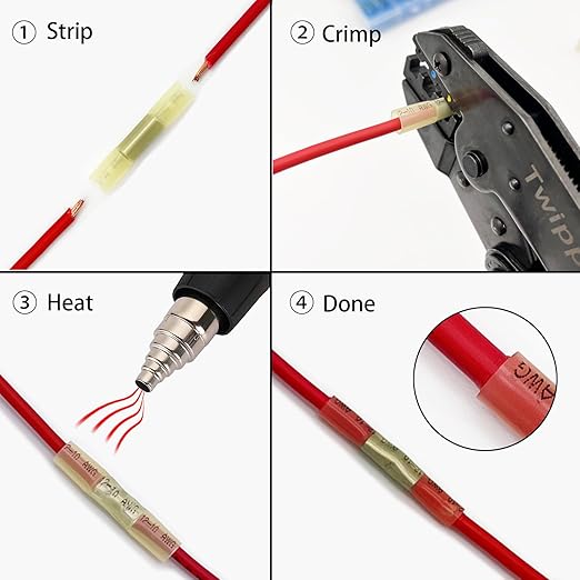 330Pcs Butt Connector, Automotive Electrical Connector Terminals, Waterproof Heat Shrink Wire Connectors Kit, Wire Splice Kit, Heat Shrink Tubing (22-10 AWG)