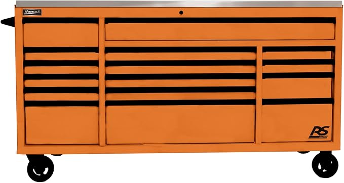 Homak 72” Roller Cabinet w/Stainless Steel Top RS Pro Workstation (Competition Orange)