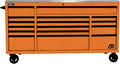 Homak 72” Roller Cabinet w/Stainless Steel Top RS Pro Workstation (Competition Orange)
