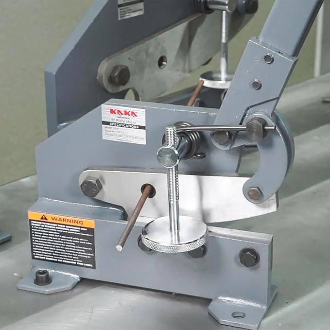 KAKA INDUSTRIAL Sheet Metal Cutter 8-Inch | 0.51 inch Round Bar Capacity | HS-8 Manual Plate Shear Bench-Mounted for Steel Plates and Bars