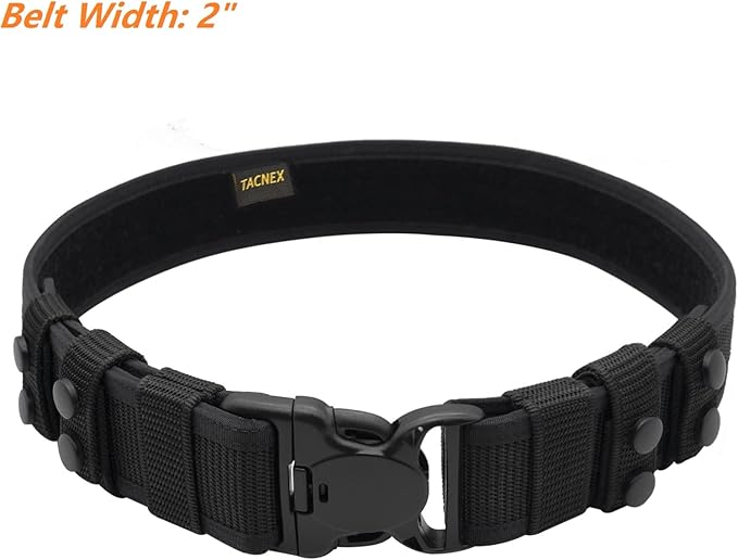 Duty Belt w/ 4 Keepers 2" Nylon Stiff Utility Belt Police Law Enforcement Security Work Patrol Gear Carrier XL