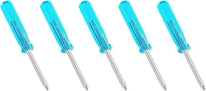 5PCS Mini Phillips Screwdriver, 2mm Cross Head with Blue Non-slip Handle for Small Appliances, 1.77"(45mm) Total Length, Non-magnetic