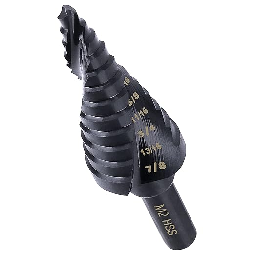 Step Drill Bits for Metal, 3/16 to 7/8, Cobalt Bit, Heavy Duty for Stainless Steel,Metal, Aluminum, Copper, 12-Steps. 201
