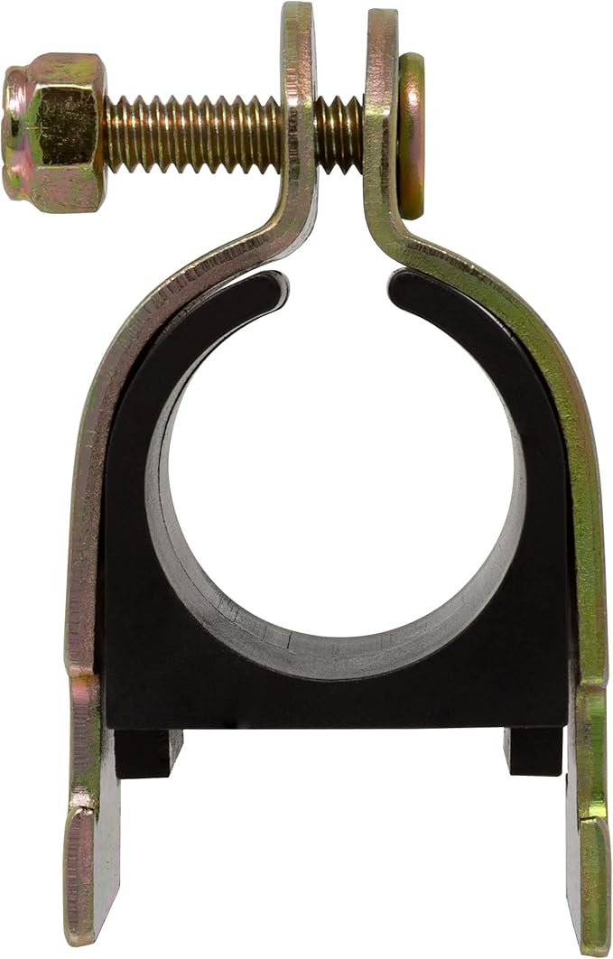 Rubber Cushion Strut Clamp 1" NOM (1-1/8" OD) for Mounting Copper Piping, PEX Pipe, CVPC Tubing to Strut Channels [5 Pack] Yellow Zinc Chromate