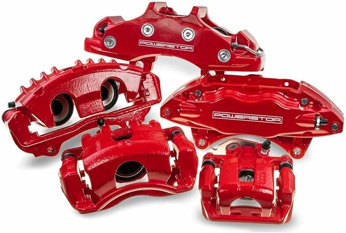 Power Stop Front S2660 Pair of High-Temp Red Powder Coated Calipers