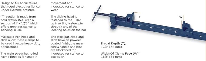 Groz 39102 60" T Bar Clamp