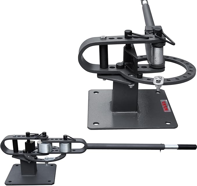 KAKA INDUSTRIAL Bench Top Metal Bender, Manual Flat Bar Bender with 7 Dies, Compact Metal Bender Machine YP-9