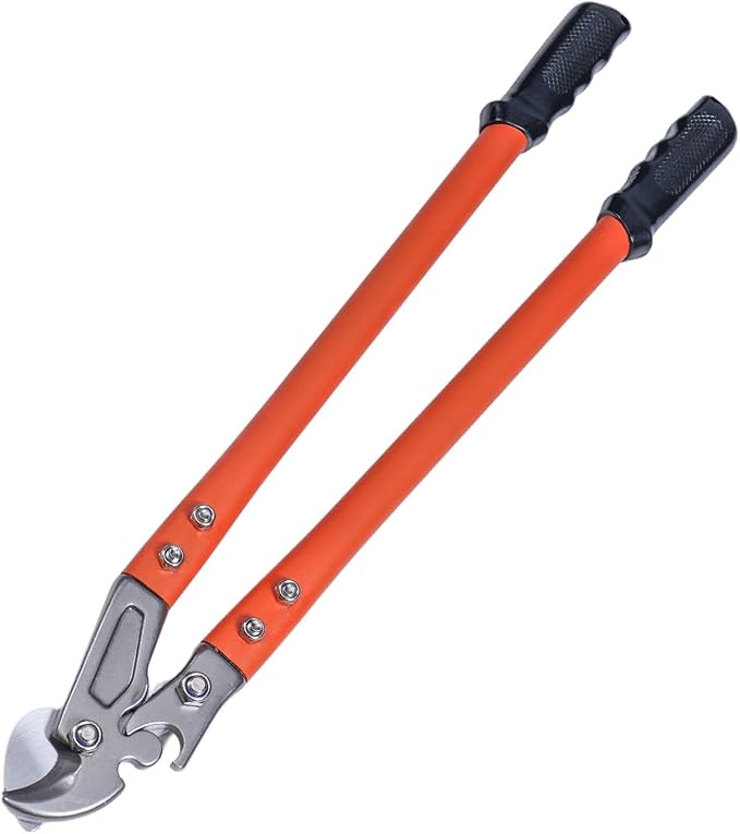 24 Inch Heavy Duty Cable Cutter with Ergonomic handle, Industrial Strength Cutter for Copper and Aluminium Cables and Rppes
