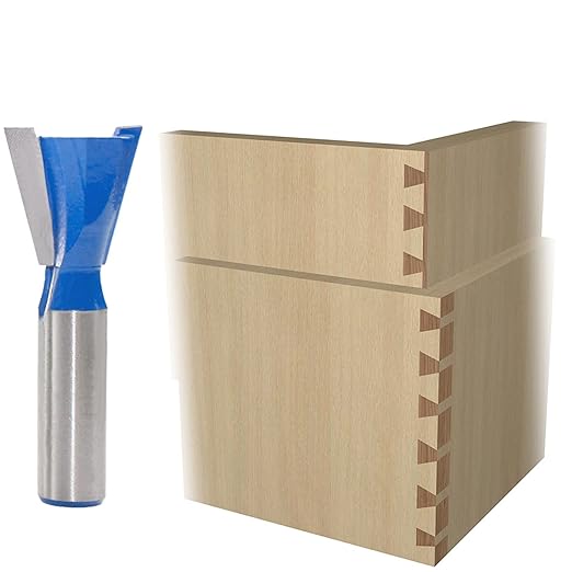 1-1/8” Dovetail Router Bit 1/2 Shank Half-Blind & Through Dovetail Bits for Making Boxes Drawers Chests for Engraving Router planing Head Wood Cutte Woodworking Tools Carving Cutting Tool