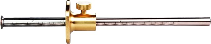 Wheel Marking Gauge Kit with 2 Extra Cutter Wheels and Screws, Small Anti Roll Brass Head, Metric Micro Adjuster Ruler, Woodworking Tools Scriber for Woodworking