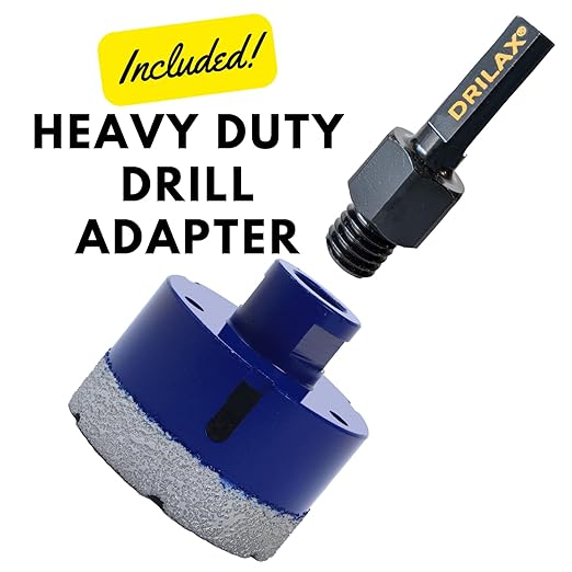 Drilax Pro Series 3 Inch Diamond Hole Saw | for Angle Grinders (5/8"-11 Thread) & Regular Drills (Adapter Incl.) | 1-3/8" Depth | Fast Dry Drilling for Large Pipes, Ducts, Recessed Lights | Long Life