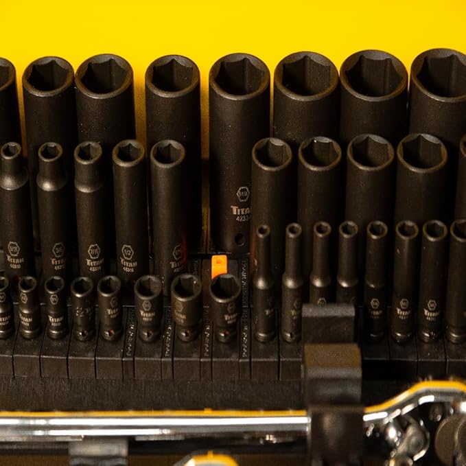ToolBox Widget Socket Organizer ⅜ Inch Pro Series – Modular Magnetic Socket Holder with Missing Tool Indicator – Size Stems NOT Included - 6 Pack, 72 Organizers