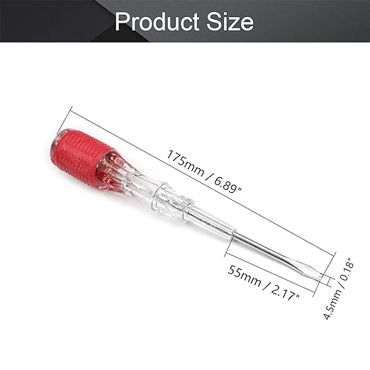 Fielect 3pcs Voltage Tester Voltage Detector Pen Circuit Tester Tool Steel Batch Slotted Test Pencil JRDB-859 AC/DC 100-500V Clear