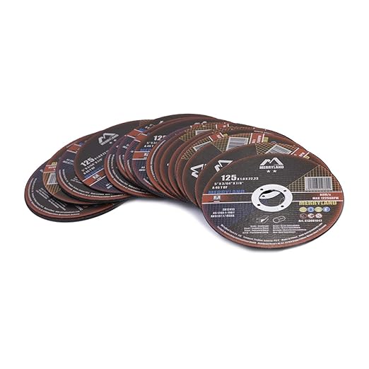 Merryland Cut Off Wheel 5 inch for Angle Grinder, Metal Cutting Wheel 5 X .045 X 7/8 Ultra Thin 25 Pack, Iron Stainless Steel Cutting Disc, Craft-Line C13081042