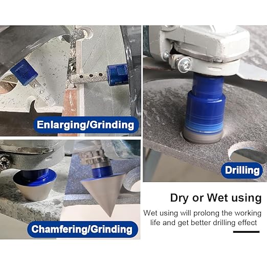 SHDIATOOL Diamond Drill Core Bits Kit Hole Saw Sets Diamond Drill Mould Guide for Drilling Porcelain Tile Marble Ceramic Granite with Hollow EVA Guide Jig 10pcs(6/8/10/35/50/65/10/25mm/2inch/HEX)