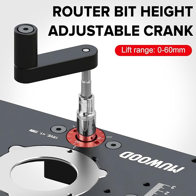 Router Lift, Precision Router Table Lift System, Durable Router Table Insert Plate, Router Lifts for Woodworking for 65mm Diameter Motors