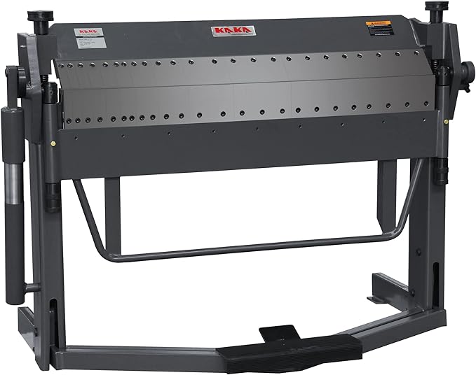 KAKA INDUSTRIAL Pan and Box Brake, 50-inch Sheet Metal Brake Machine with Fingers, 14-Gauge Mild Steel Capacity Box and Pan Brake with Foot Clamp, 0-135° Folding Angle PBB-5014A