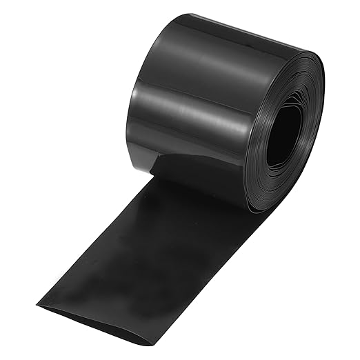MECCANIXITY Battery Wrap PVC Heat Shrink Tubing 26mm Dia 43mm Flat 20 Feet(6meters) Black Good Insulation for Battery Pack