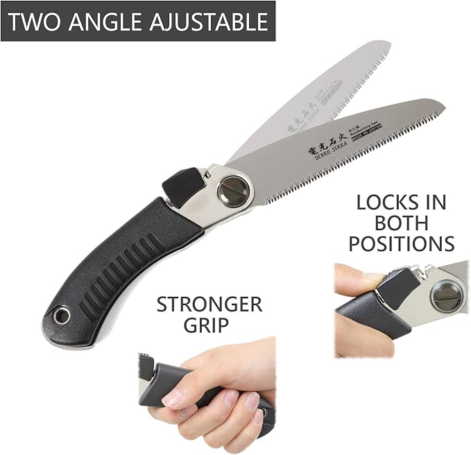 Japanese Pull Saw for Woodworking and Wood Craftsmanship, Long Handle with Precision Blade and Cutting Power, Heavy Duty Steel, Angled Positioning