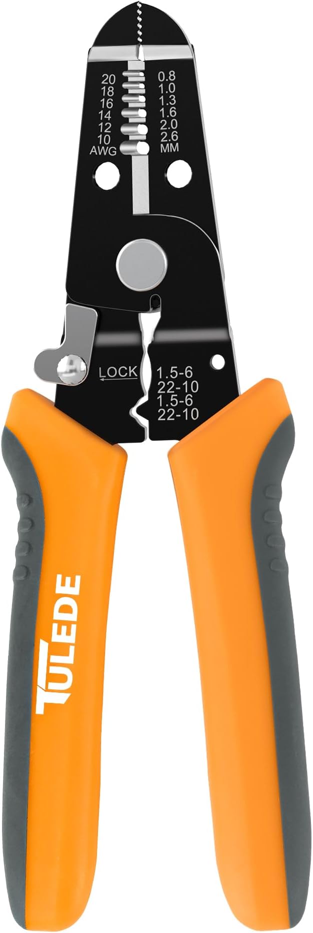 3 In 1 Wire Stripper Tool, 7.5 Inch Wire Stripper/Cutter/Crimping Tool for 10-20 AWG Solid and Stranded Wires, Come with Safety Lock & Invisible Spring, Made of 65Mn for Durability