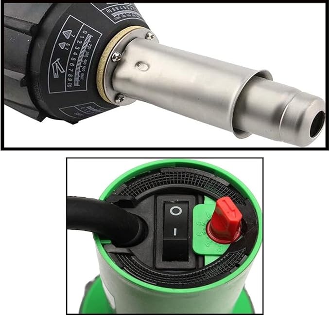 1600W Hot Air Plastic Welder Gun Plastic Repair Welder Kit, PVC Vinyl Rod Welding Gun, Flat Welding Nozzles, Various Welding Flooring Roofing Accessories Tool Set