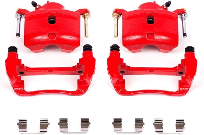 Power Stop Front S2660 Pair of High-Temp Red Powder Coated Calipers