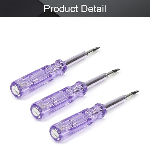 Fielect 5pcs Voltage Tester Voltage Detector Pen Circuit Tester Tool Steel Batch Slotted Test Pencil JRDB-168 AC/DC 100-500V Clear