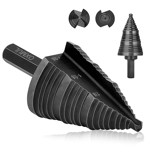 Step Drill Bit for Metal, 1-3/8" to 7/8", Drill Bit Set for SS, Hard Metal, Wood, HEX Shank, 3-Steps. #207